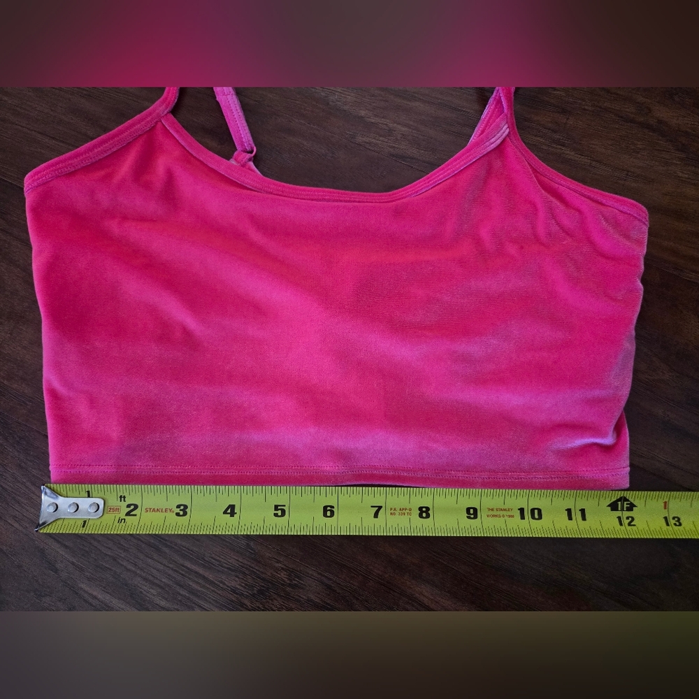 Victoria's Secret PINK Hot Pink Velvet Long Line Bralette Size Medium - Picture 7 of 8